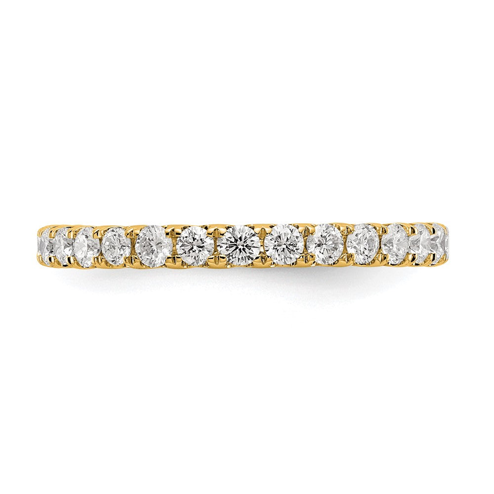 Alternate view of the 14K Yellow Gold U Shared 1.0Ctw Lab Cr. Diamond Eternity Band Size 4 by The Black Bow Jewelry Co.