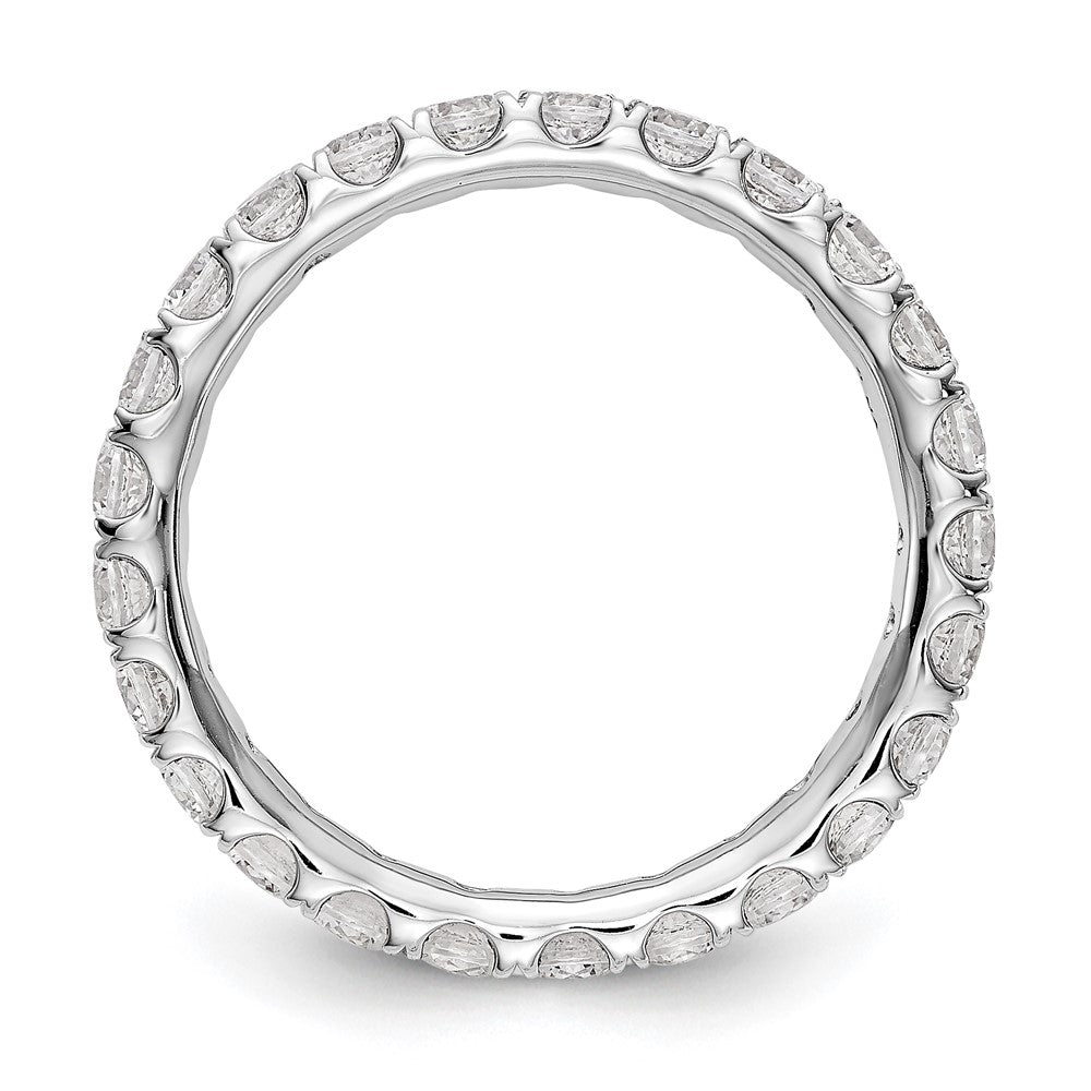 Alternate view of the 14K White Gold 1.5 Ctw U Prong E-F Lab Cr. Diamond Eternity Band, Sz 4 by The Black Bow Jewelry Co.