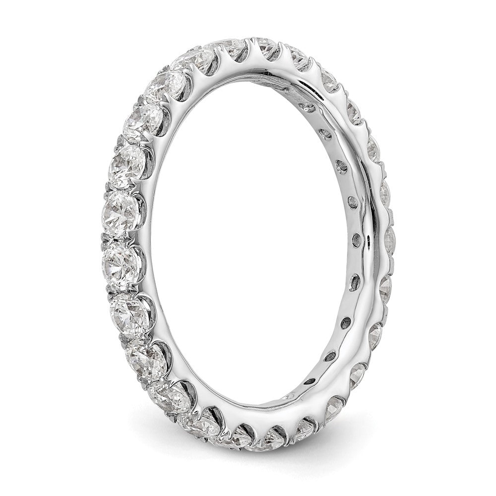 Alternate view of the 14K White Gold 1.5 Ctw U Prong E-F Lab Cr. Diamond Eternity Band, Sz 4 by The Black Bow Jewelry Co.