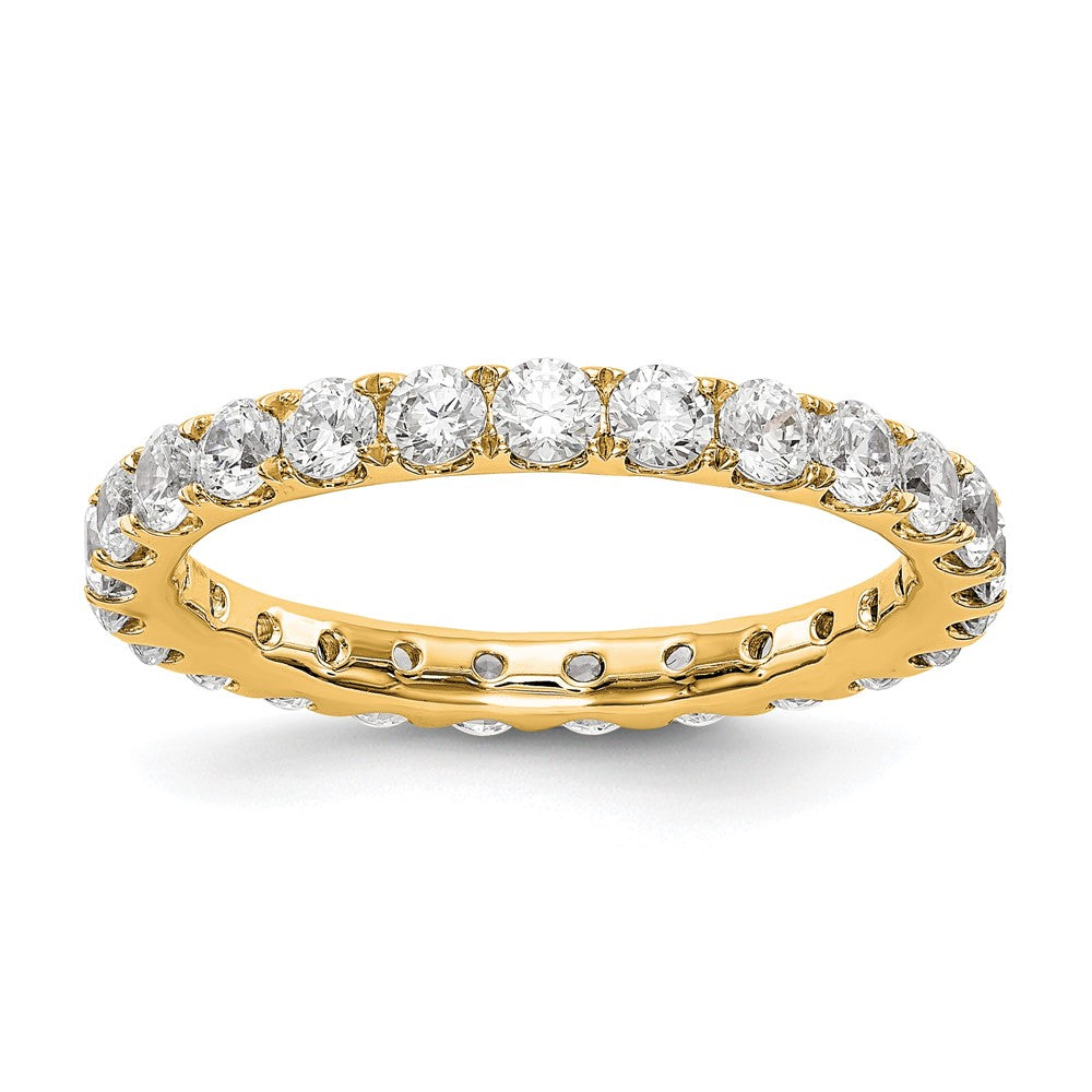 Alternate view of the 14K Gold 1.5 Ctw U Shared E-F Color Lab Created Diamond Eternity Band by The Black Bow Jewelry Co.
