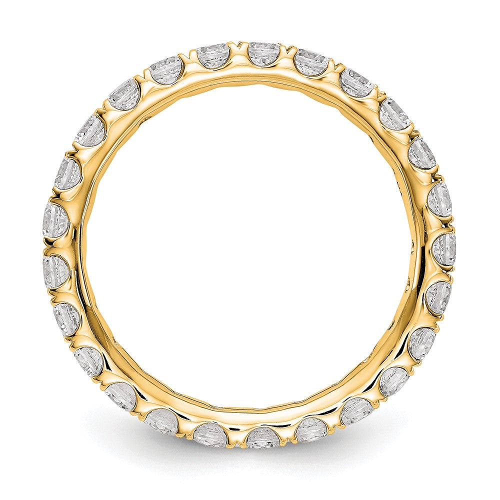 Alternate view of the 14K Yellow Gold 1.5 Ctw U Prong E-F Lab Cr. Diamond Eternity Band Sz 4 by The Black Bow Jewelry Co.