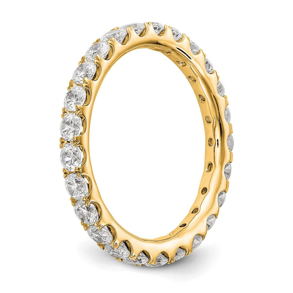 Alternate view of the 14K Yellow Gold 1.5 Ctw U Prong E-F Lab Cr. Diamond Eternity Band Sz 4 by The Black Bow Jewelry Co.