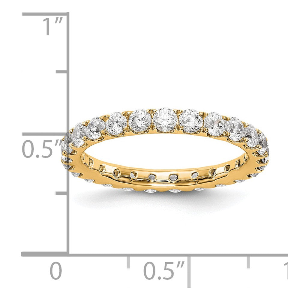 Alternate view of the 14K Yellow Gold 1.5 Ctw U Prong G-H Lab Cr. Diamond Etnty Band, Sz 4 by The Black Bow Jewelry Co.