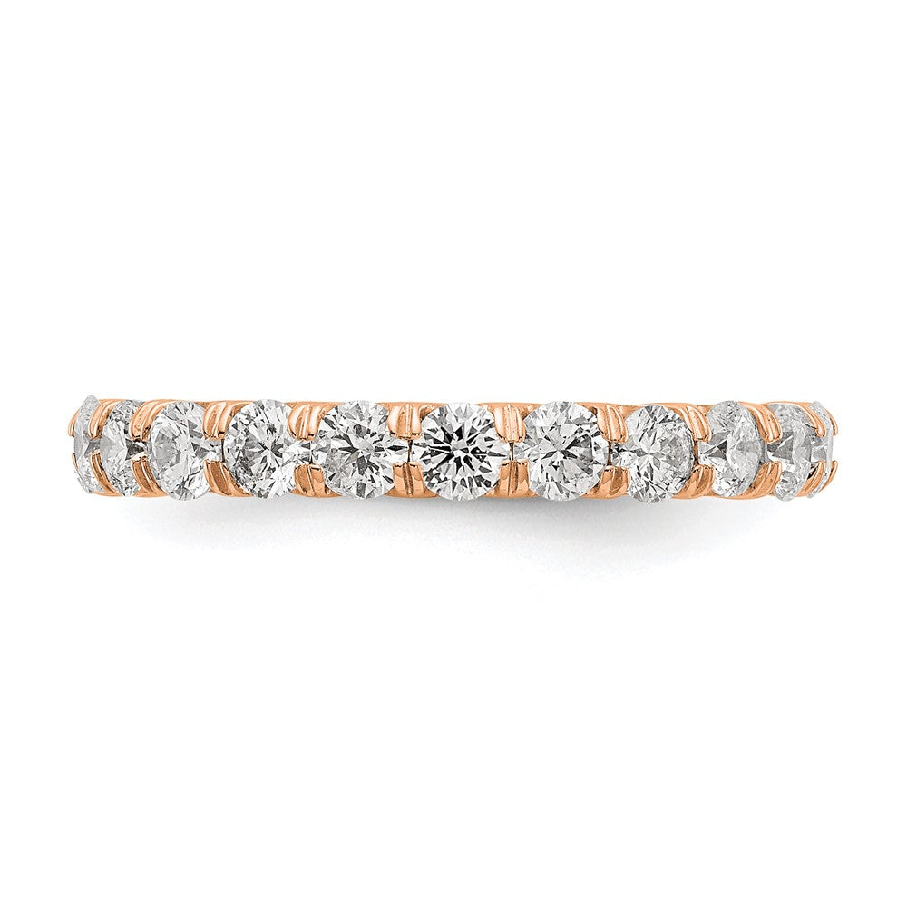 Alternate view of the 2.8mm 14K Rose Gold U Prong 1.8 Ctw Diamond Eternity Band, Size 4 by The Black Bow Jewelry Co.