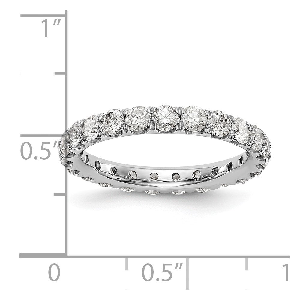 Alternate view of the 2.8mm 14K White Gold U Prong 2.0 Ctw Diamond Eternity Band, Size 4 by The Black Bow Jewelry Co.