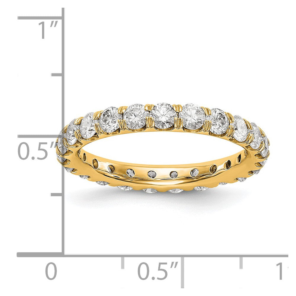 Alternate view of the 2.8mm 14K Yellow Gold U Prong 2.0 Ctw Diamond Eternity Band, Size 4 by The Black Bow Jewelry Co.