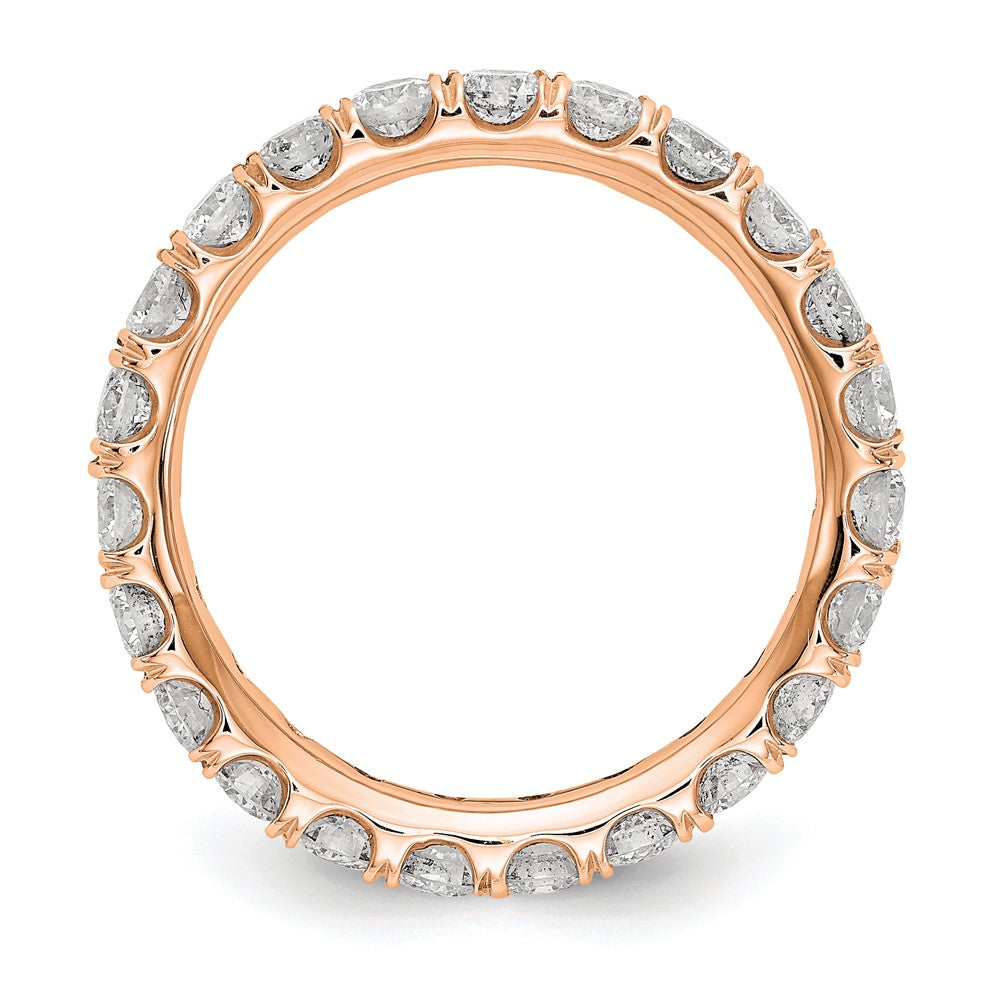 Alternate view of the 14K Rose Gold 2 Ctw U Prong E-F Lab Cr. Diamond Eternity Band, Sz 4 by The Black Bow Jewelry Co.