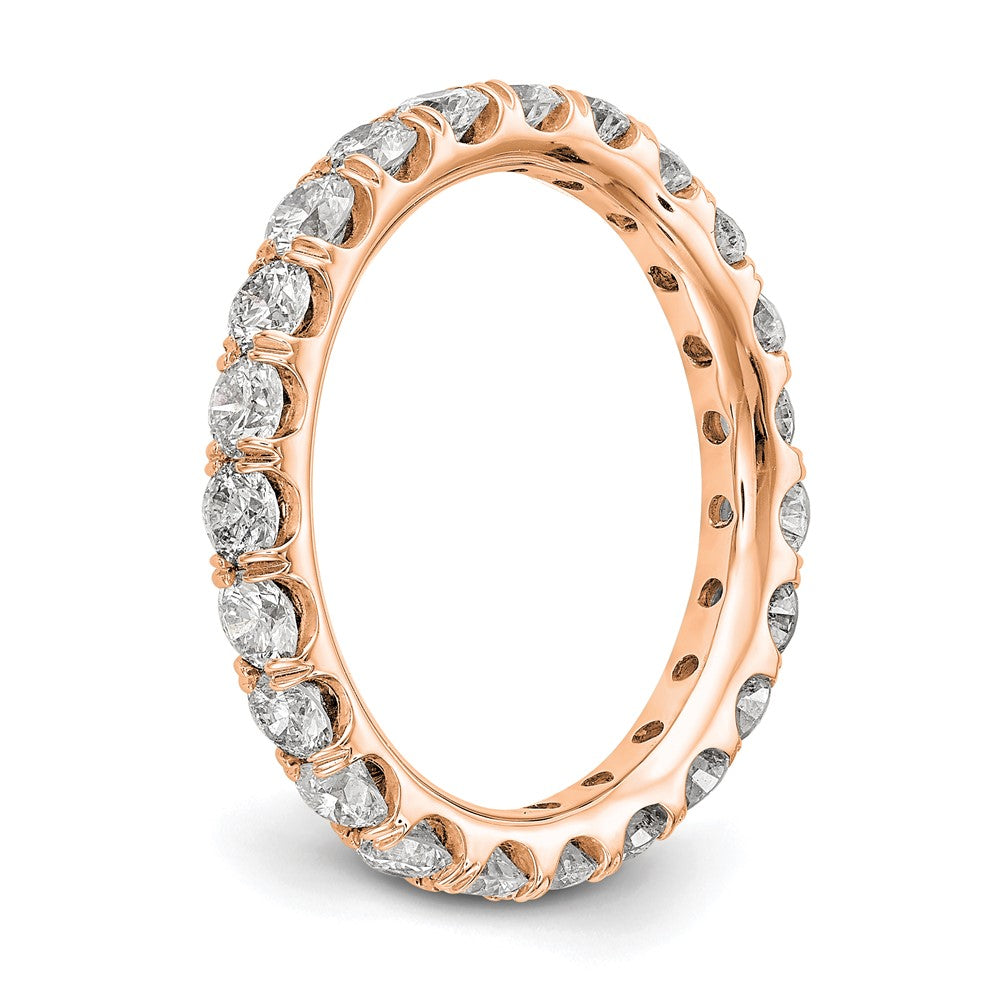 Alternate view of the 14K Rose Gold 2 Ctw U Prong E-F Lab Cr. Diamond Eternity Band, Sz 4 by The Black Bow Jewelry Co.