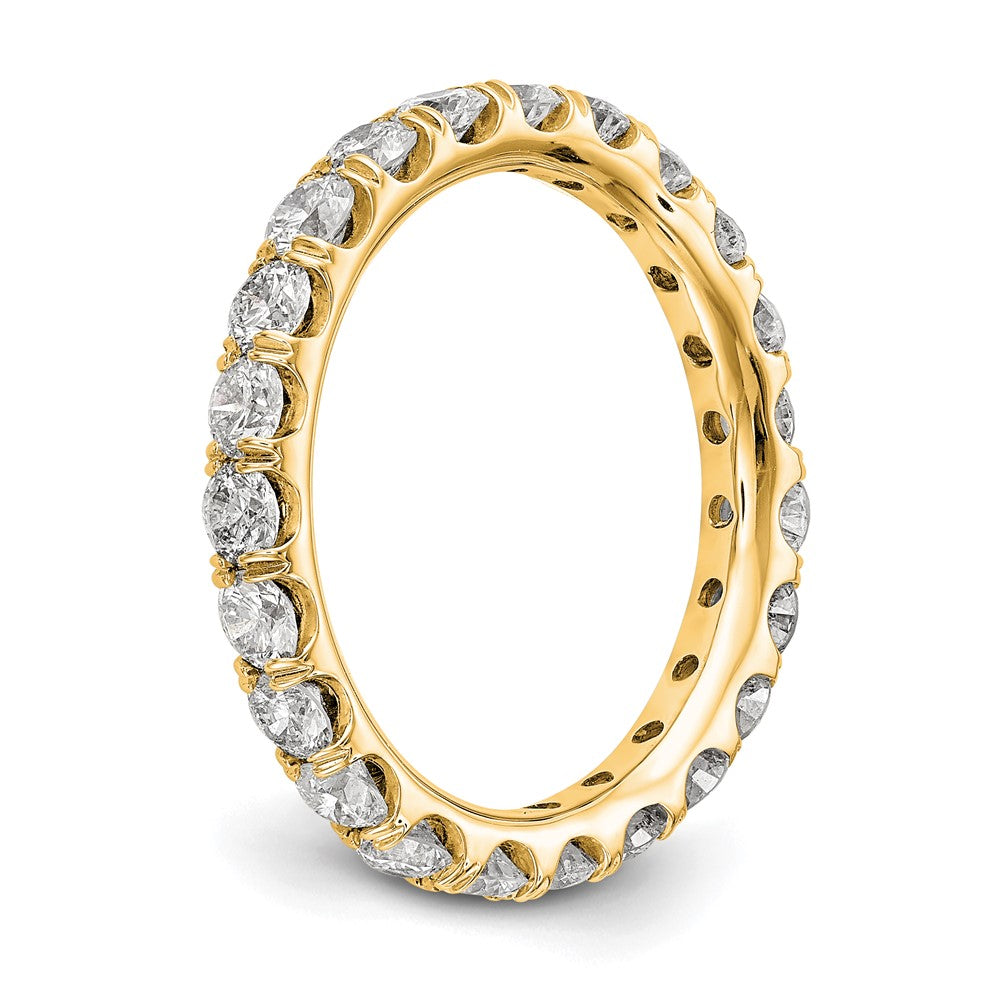 Alternate view of the 14K Yellow Gold 2 Ctw U Prong E-F Lab Cr. Diamond Eternity Band, Sz 4 by The Black Bow Jewelry Co.