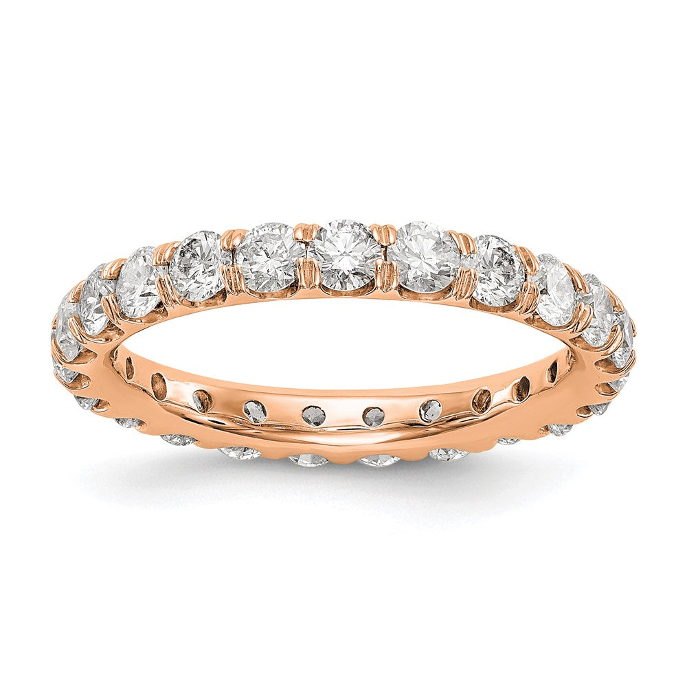 14K Rose Gold 2 Ctw U Prong G-H Lab Cr. Diamond Eternity Band, Sz 6, Item R12470-14KR-06 by The Black Bow Jewelry Co.