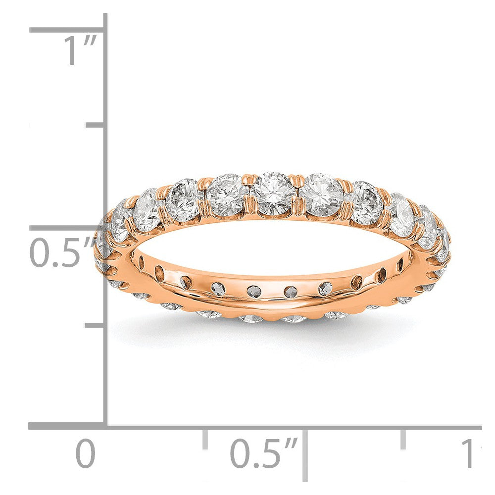 Alternate view of the 14K Rose Gold 2 Ctw U Prong G-H Lab Cr. Diamond Eternity Band, Sz 4 by The Black Bow Jewelry Co.