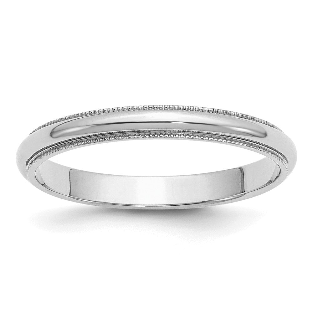 3mm Rhodium Plated Sterling Silver Milgrain Standard Fit Band, Item R12471 by The Black Bow Jewelry Co.