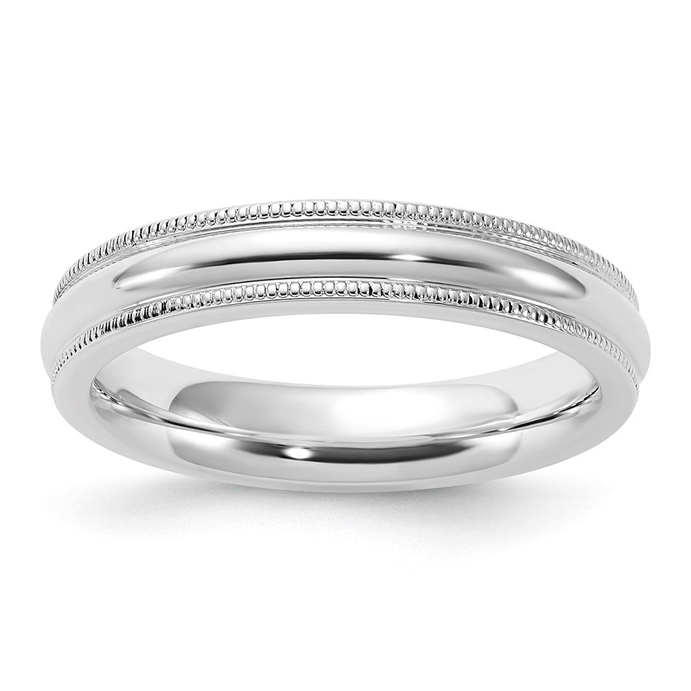 4mm Sterling Silver Half Round Milgrain Comfort Fit Band, Item R12474 by The Black Bow Jewelry Co.