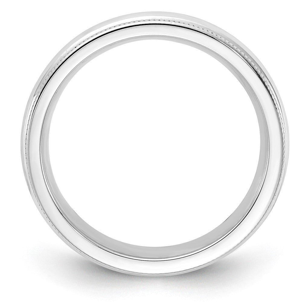 Alternate view of the 4mm Sterling Silver Half Round Milgrain Comfort Fit Band by The Black Bow Jewelry Co.