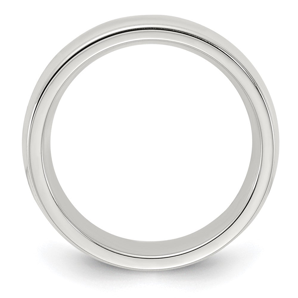Alternate view of the 6mm Sterling Silver Half Round Milgrain Comfort Fit Band by The Black Bow Jewelry Co.