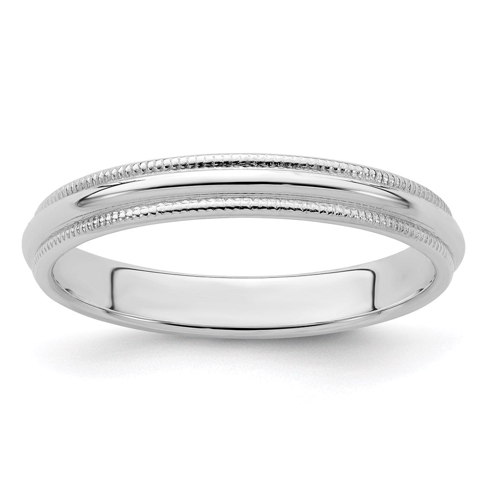 3mm Sterling Silver Half Round Milgrain Edge Standard Fit Band, Item R12477 by The Black Bow Jewelry Co.