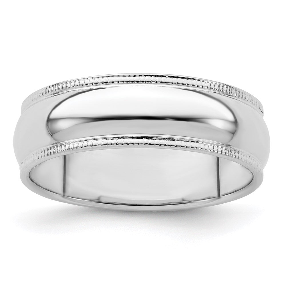 6mm Sterling Silver Half Round Milgrain Edge Standard Fit Band, Item R12480 by The Black Bow Jewelry Co.