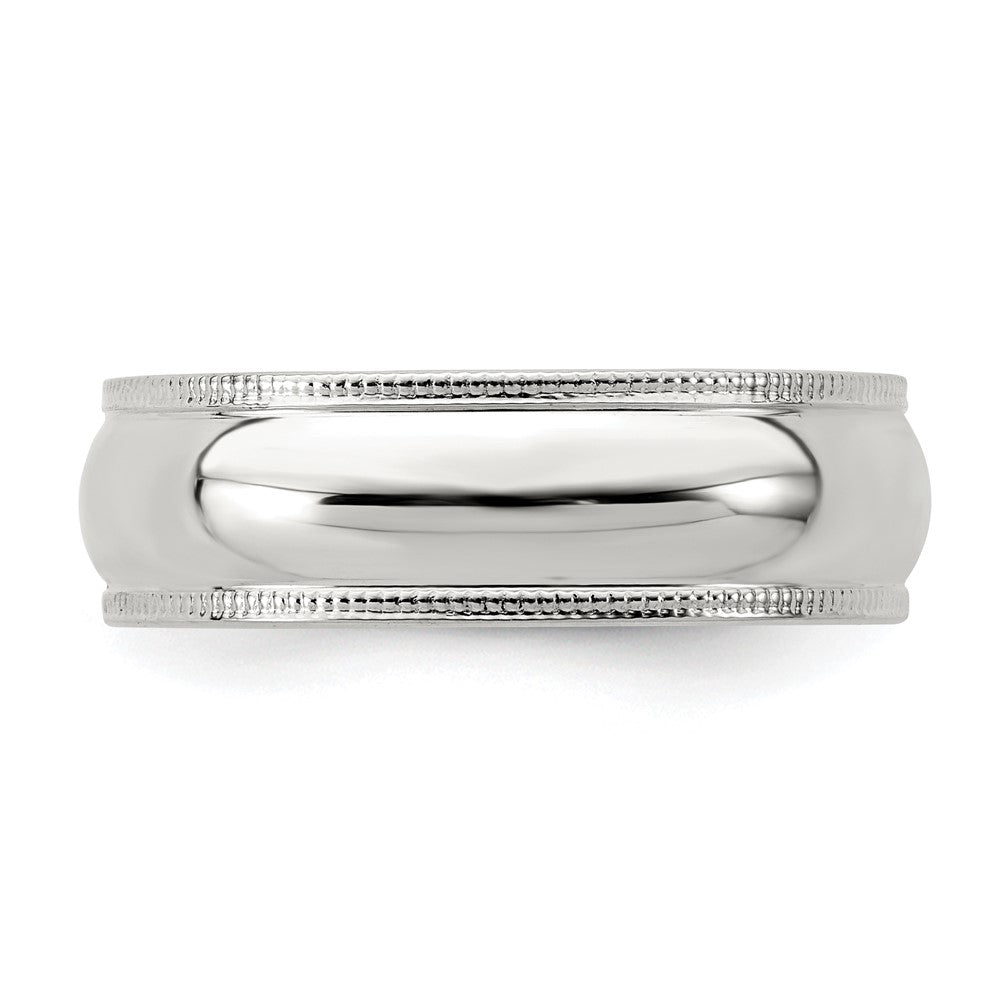 Alternate view of the 6mm Sterling Silver Half Round Milgrain Edge Standard Fit Band by The Black Bow Jewelry Co.