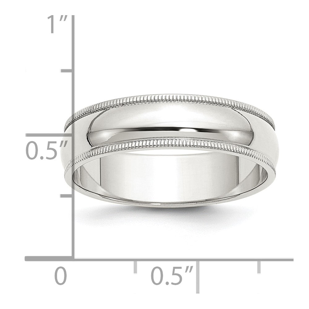 Alternate view of the 6mm Sterling Silver Half Round Milgrain Edge Standard Fit Band by The Black Bow Jewelry Co.