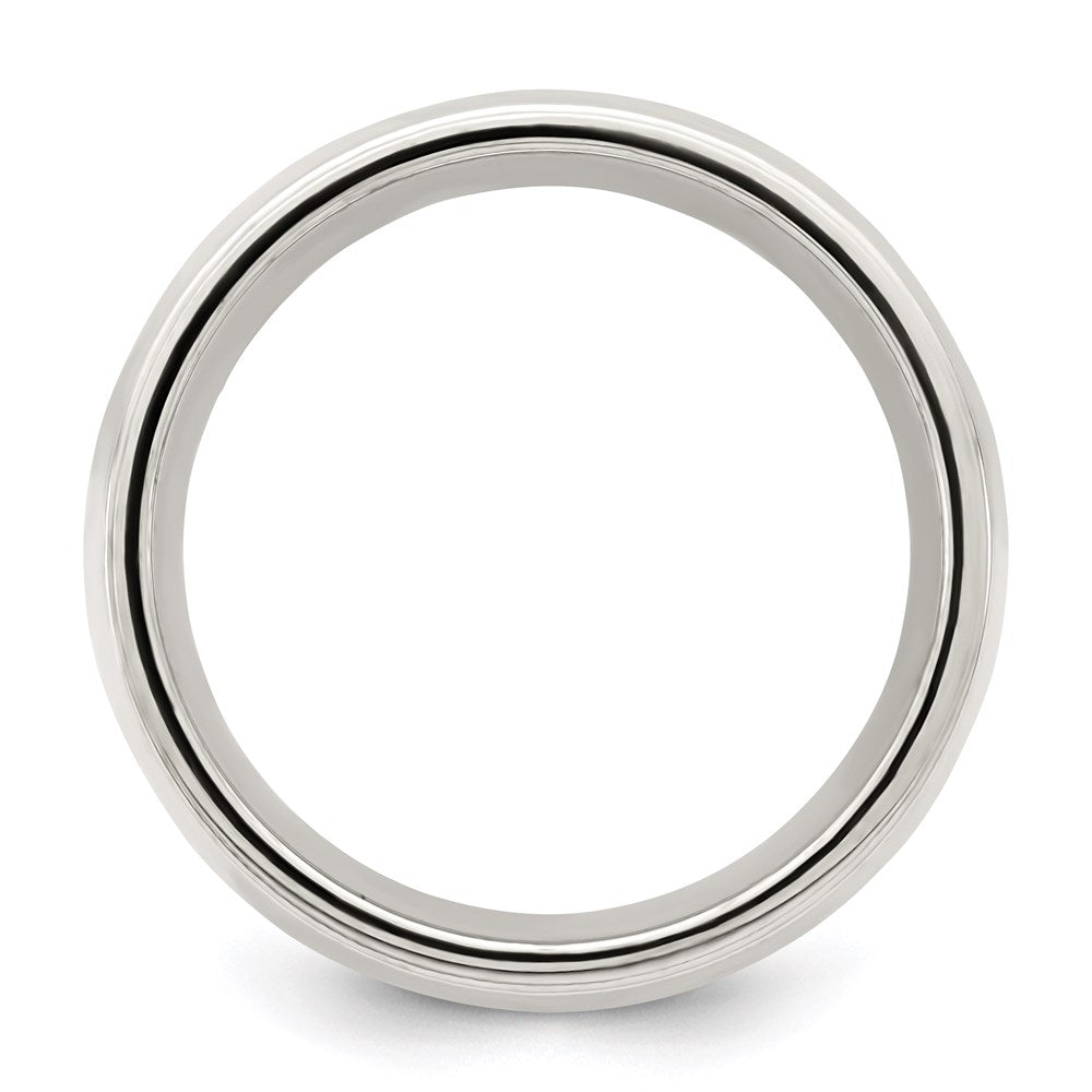 Alternate view of the Men's 9mm Sterling Silver Half Round Milgrain Edge Comfort Fit Band by The Black Bow Jewelry Co.