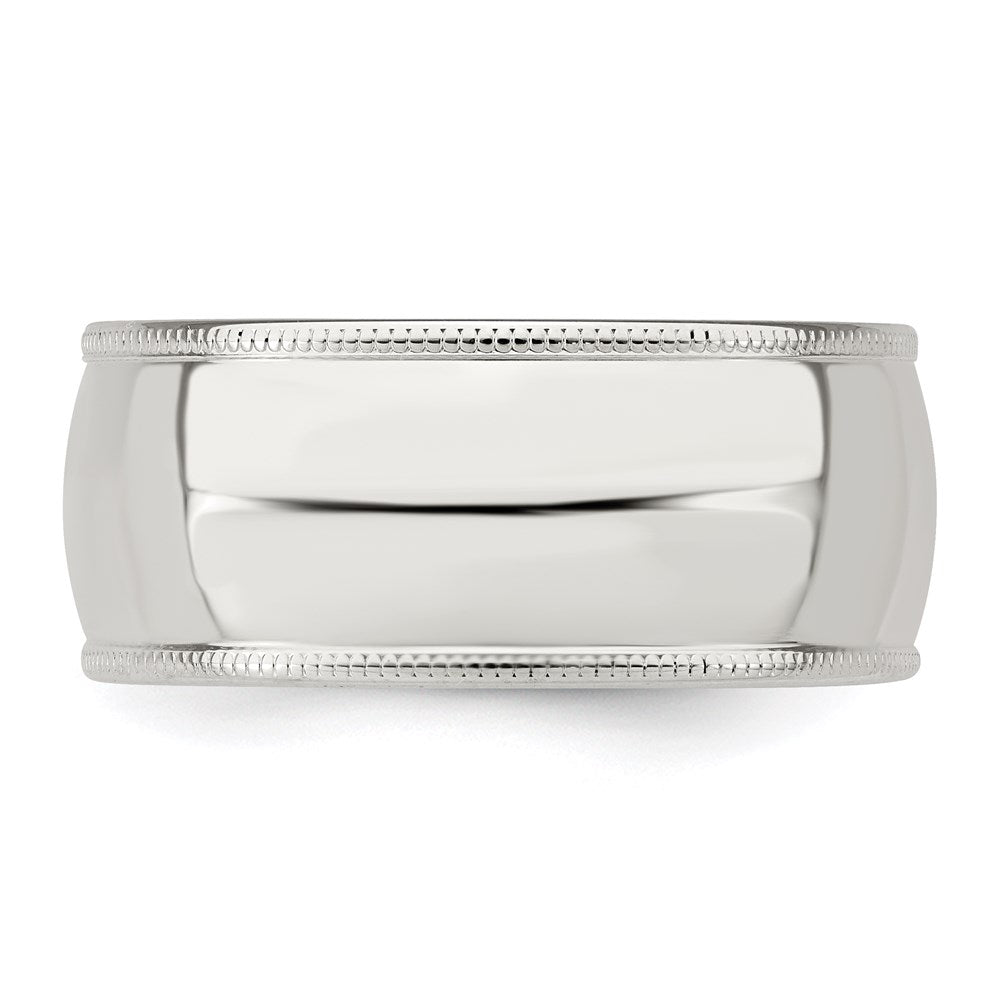 Alternate view of the Men's 9mm Sterling Silver Half Round Milgrain Edge Comfort Fit Band by The Black Bow Jewelry Co.