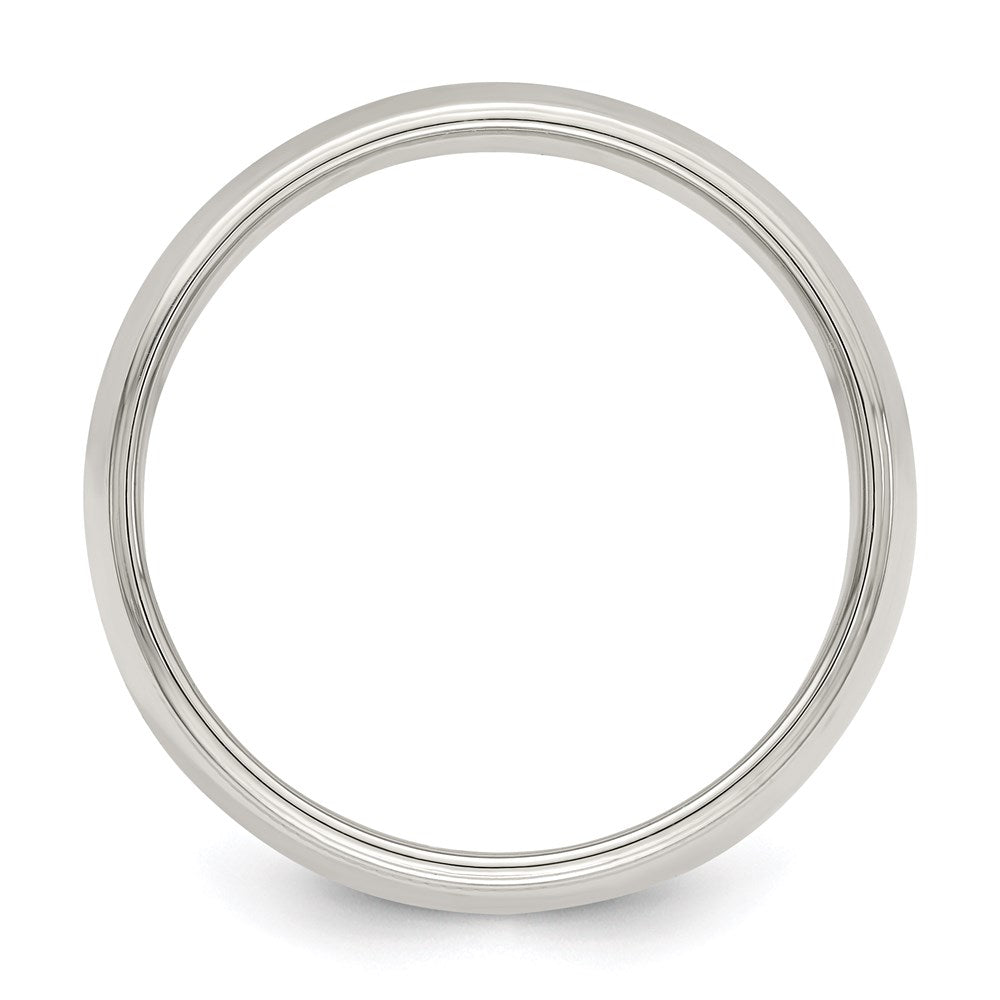 Alternate view of the Men&#39;s 7mm Sterling Silver Half Round Milgrain Edge Standard Fit Band by The Black Bow Jewelry Co.