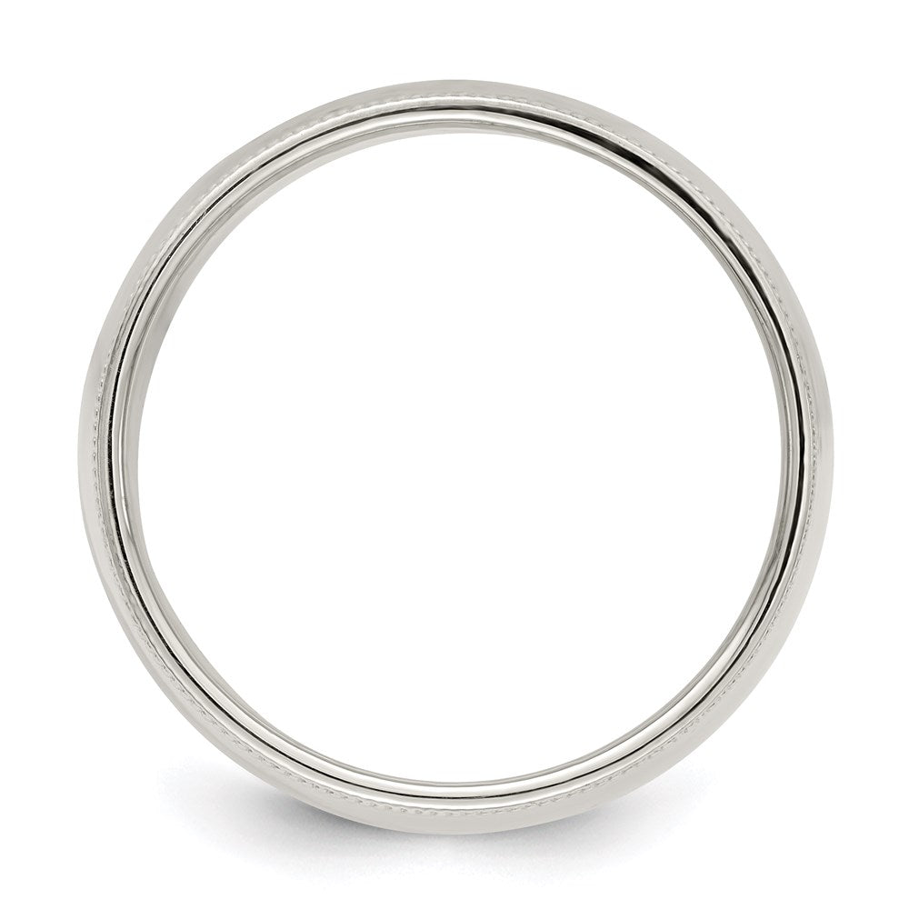 Alternate view of the Men's 9mm Sterling Silver Half Round Milgrain Edge Standard Fit Band by The Black Bow Jewelry Co.