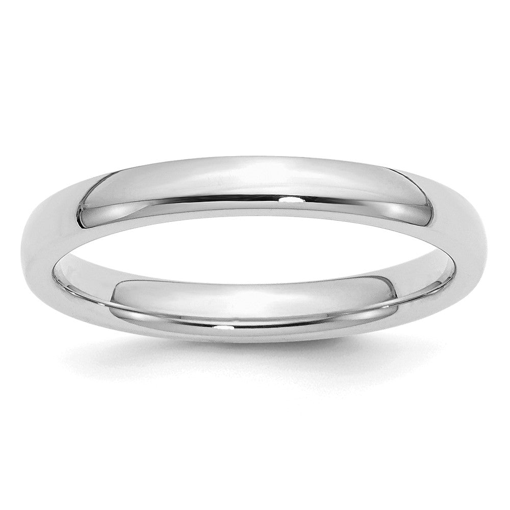3mm Rhodium Plated Sterling Silver Domed Comfort Fit Band, Item R12488 by The Black Bow Jewelry Co.