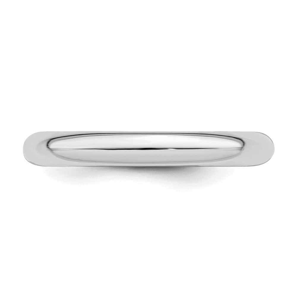 Alternate view of the 3mm Rhodium Plated Sterling Silver Domed Comfort Fit Band by The Black Bow Jewelry Co.