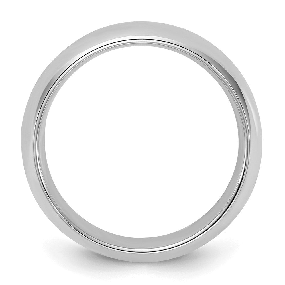 Alternate view of the 6mm Rhodium Plated Sterling Silver Domed Comfort Fit Band by The Black Bow Jewelry Co.