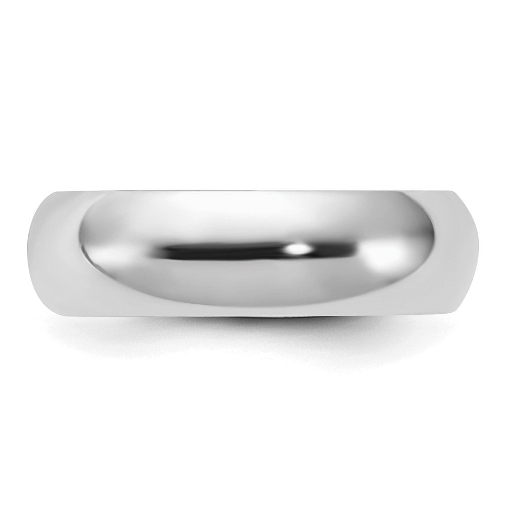 Alternate view of the 6mm Rhodium Plated Sterling Silver Domed Comfort Fit Band by The Black Bow Jewelry Co.
