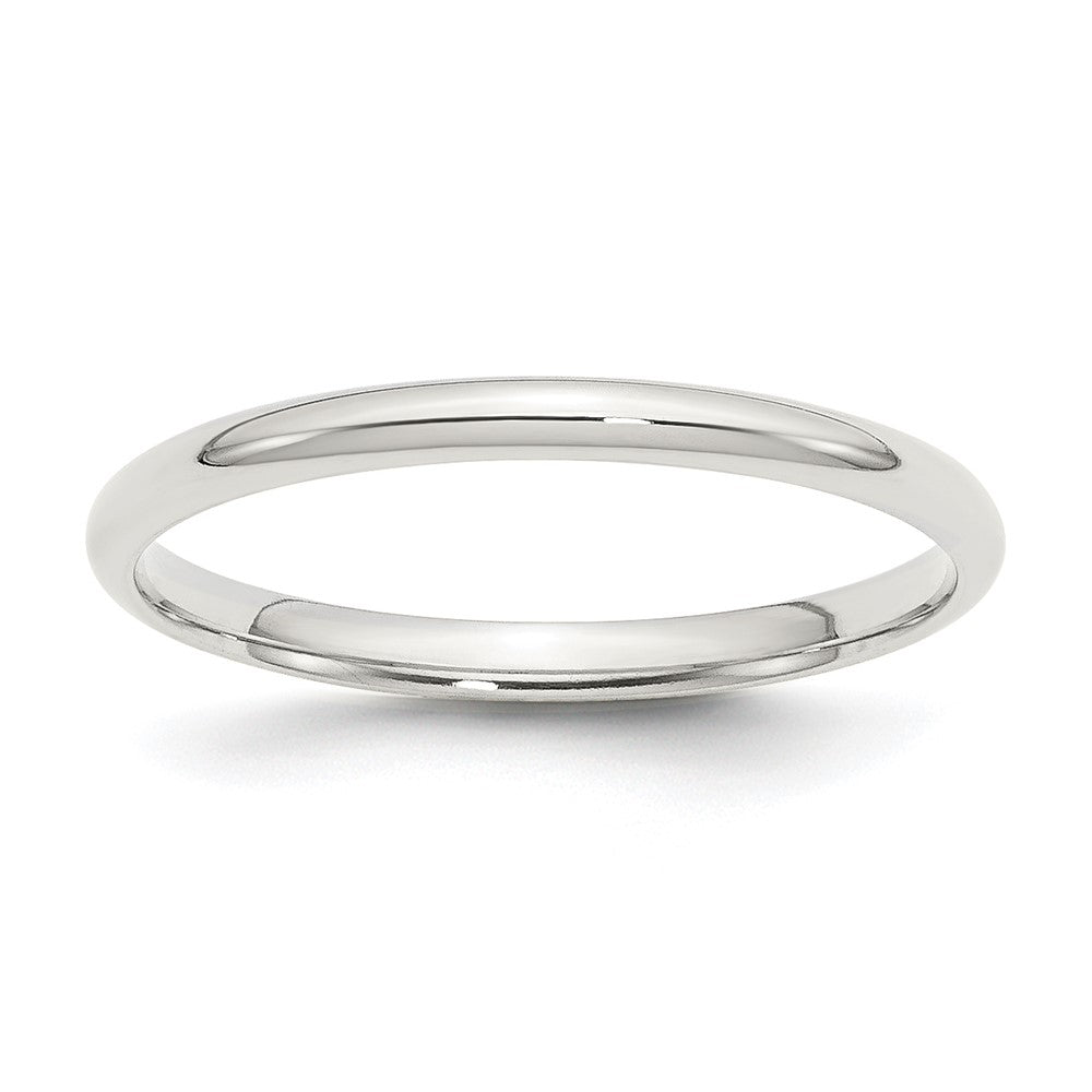 2mm Sterling Silver Polished Domed Comfort Fit Band, Item R12491 by The Black Bow Jewelry Co.