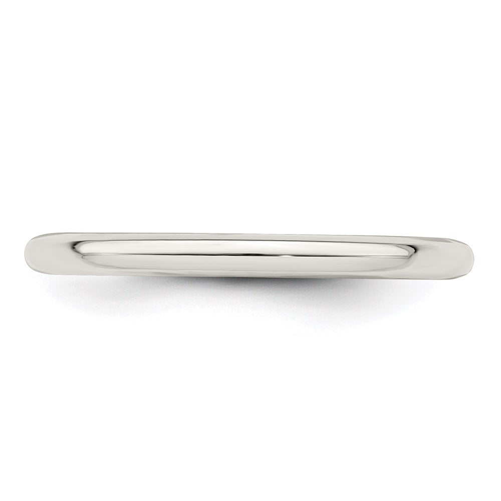 Alternate view of the 2mm Sterling Silver Polished Domed Comfort Fit Band by The Black Bow Jewelry Co.