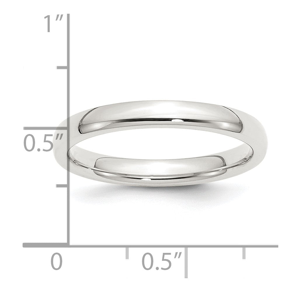 Alternate view of the 3mm Sterling Silver Polished Domed Comfort Fit Band by The Black Bow Jewelry Co.