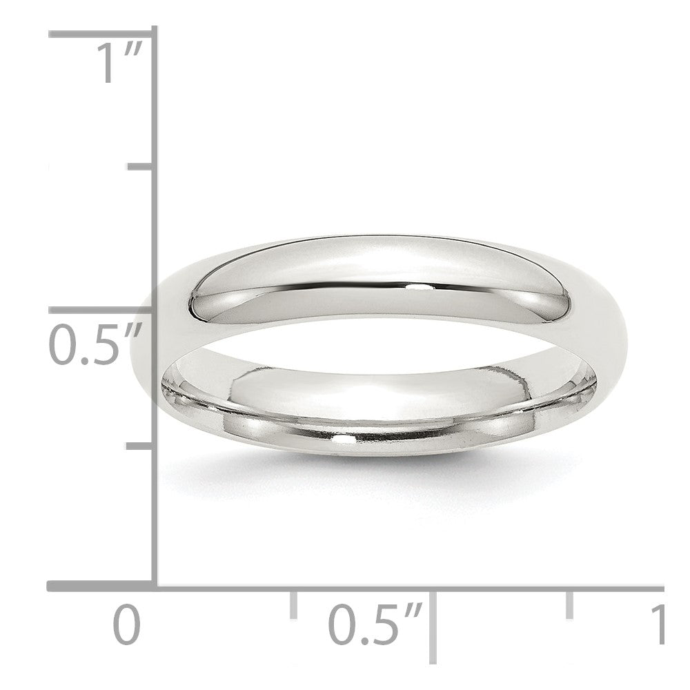 Alternate view of the 4mm Sterling Silver Polished Domed Comfort Fit Band by The Black Bow Jewelry Co.