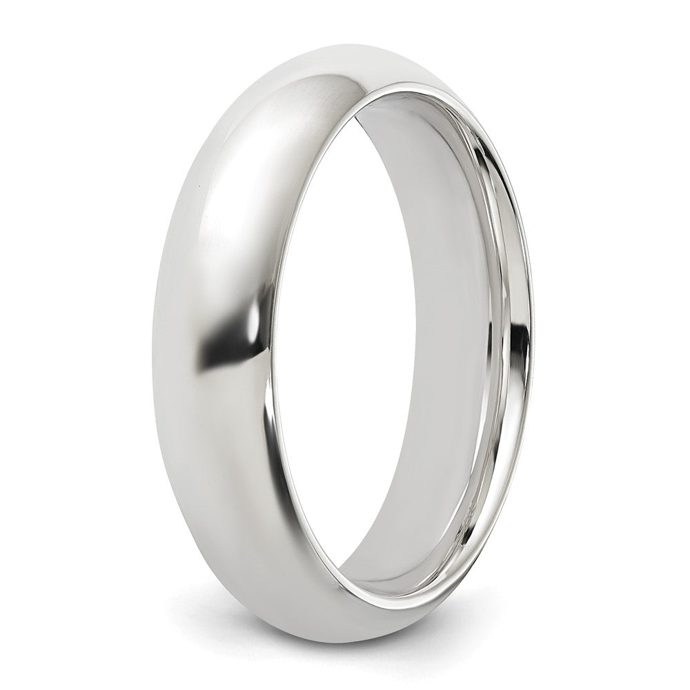 Alternate view of the 5mm Sterling Silver Polished Domed Comfort Fit Band by The Black Bow Jewelry Co.