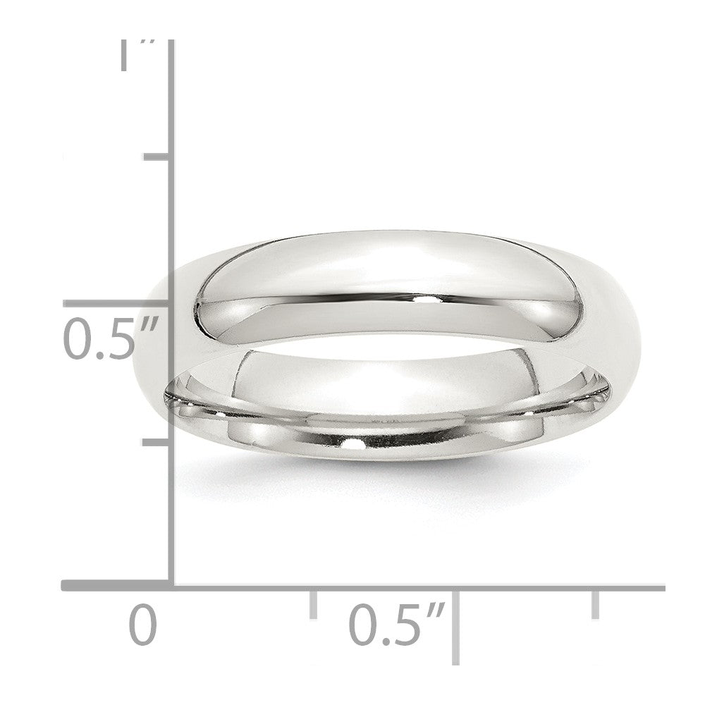 Alternate view of the 5mm Sterling Silver Polished Domed Comfort Fit Band by The Black Bow Jewelry Co.