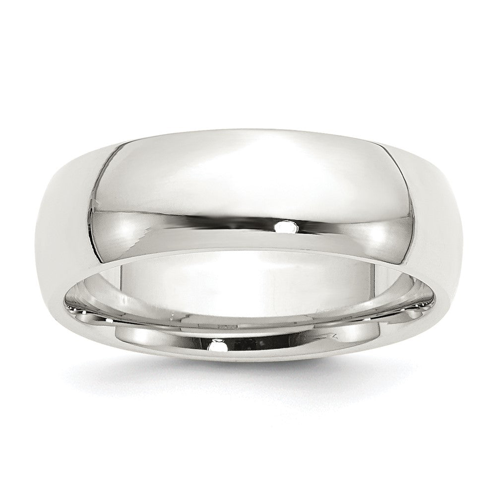 Men&#39;s 7mm Sterling Silver Polished Domed Comfort Fit Band, Item R12496 by The Black Bow Jewelry Co.