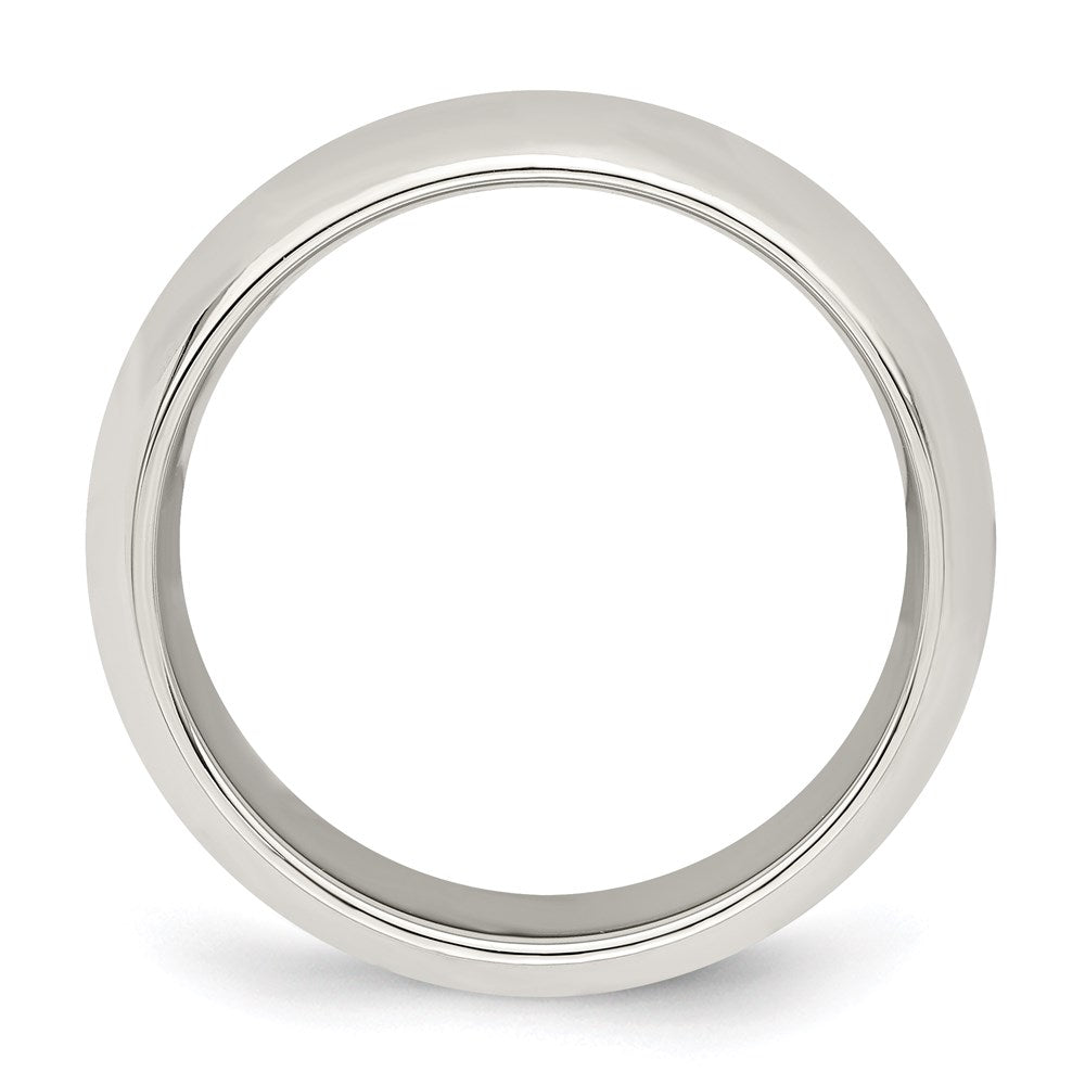 Alternate view of the Men&#39;s 7mm Sterling Silver Polished Domed Comfort Fit Band by The Black Bow Jewelry Co.