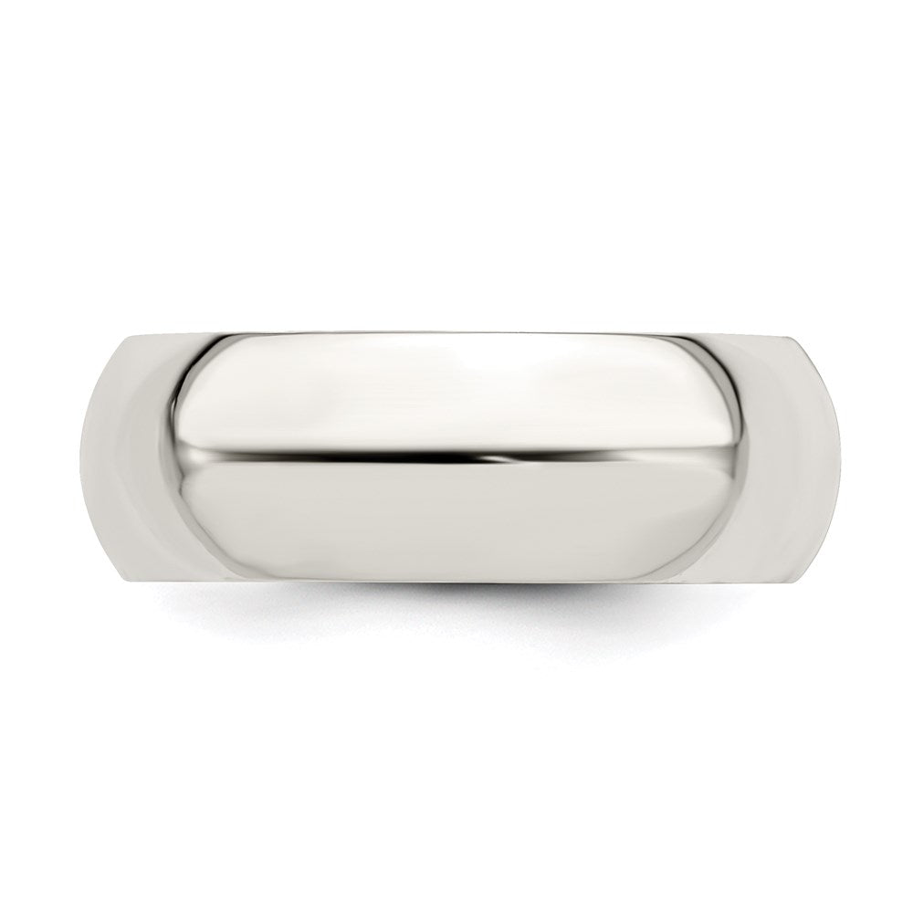 Alternate view of the Men&#39;s 7mm Sterling Silver Polished Domed Comfort Fit Band by The Black Bow Jewelry Co.