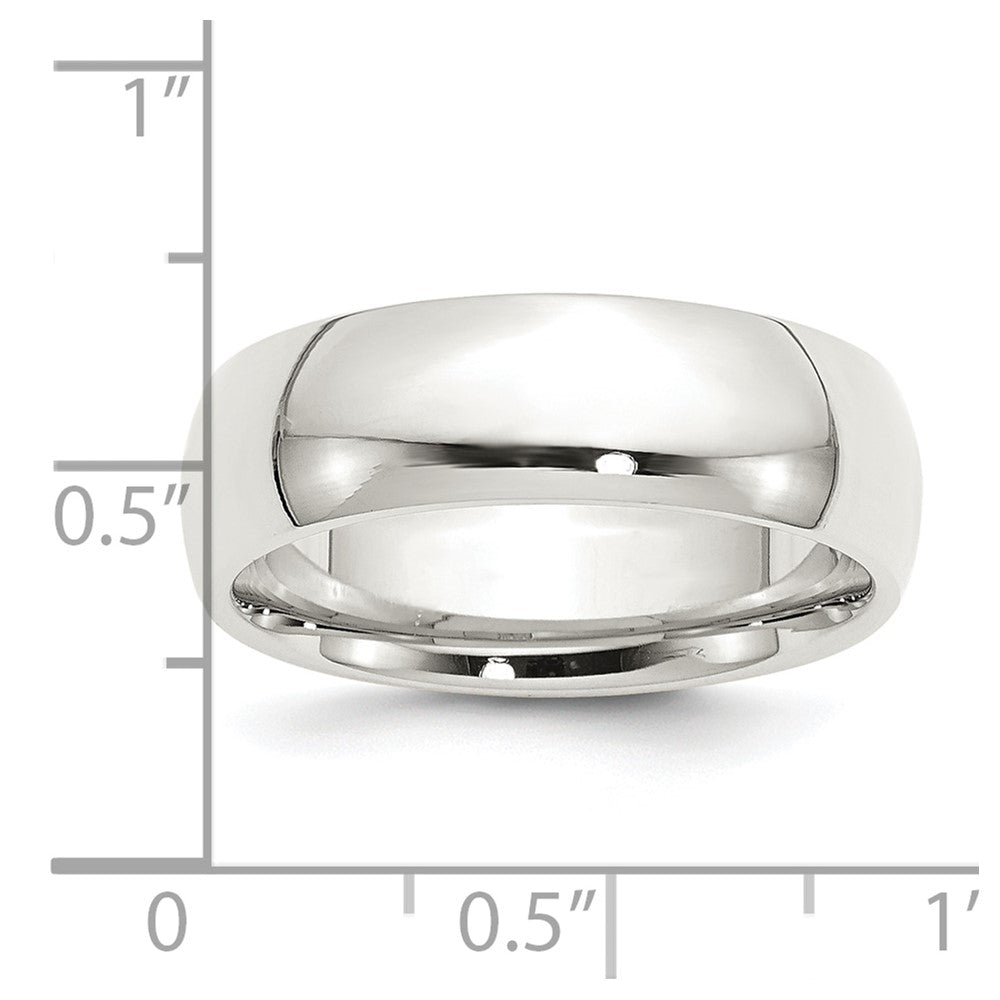 Alternate view of the Men&#39;s 7mm Sterling Silver Polished Domed Comfort Fit Band by The Black Bow Jewelry Co.