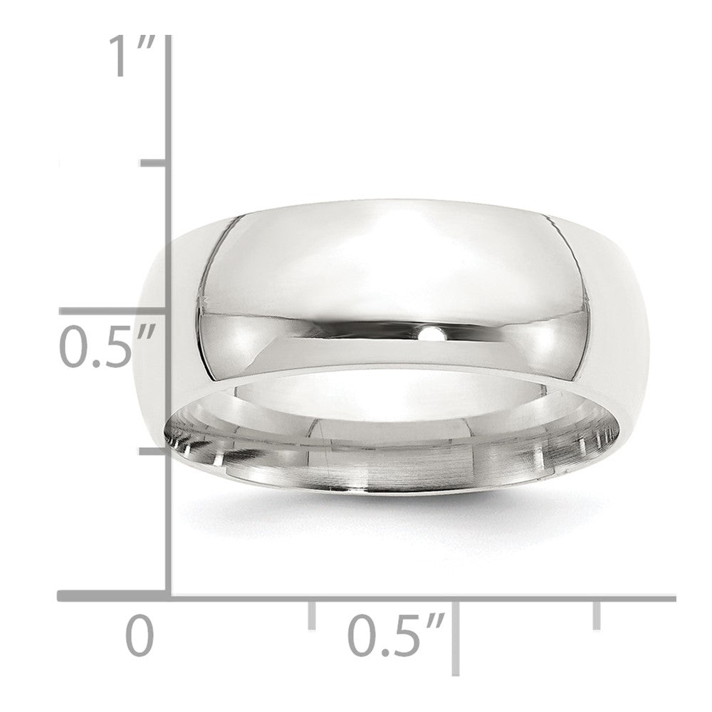 Alternate view of the Men&#39;s 8mm Sterling Silver Polished Domed Comfort Fit Band by The Black Bow Jewelry Co.