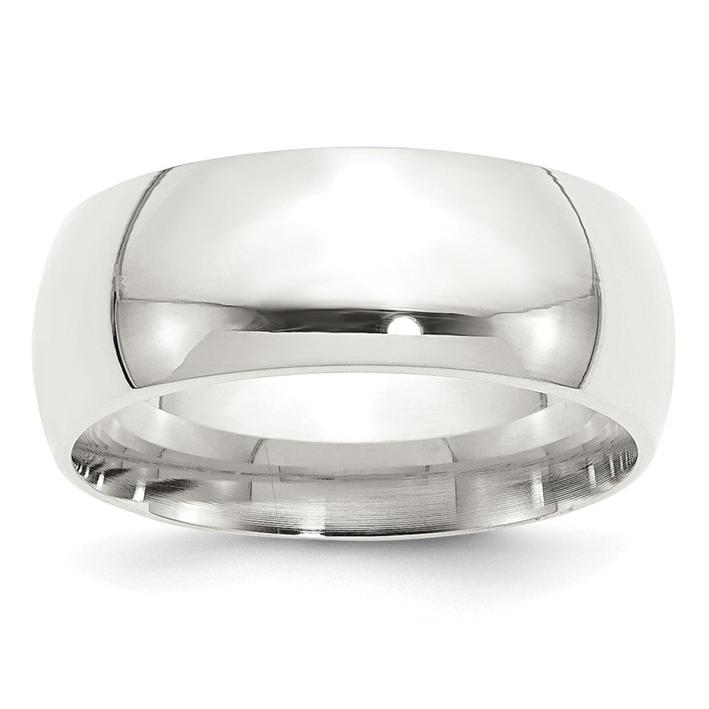 Men's 9mm Sterling Silver Polished Domed Comfort Fit Band, Item R12498 by The Black Bow Jewelry Co.
