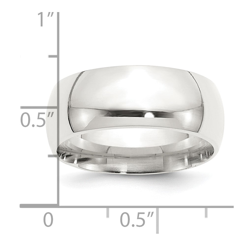 Alternate view of the Men's 9mm Sterling Silver Polished Domed Comfort Fit Band by The Black Bow Jewelry Co.
