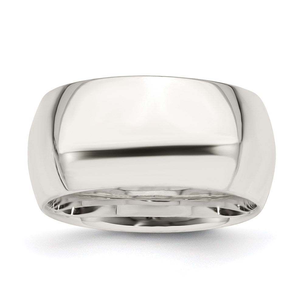 Men's 10mm Sterling Silver Polished Domed Comfort Fit Band, Item R12499 by The Black Bow Jewelry Co.
