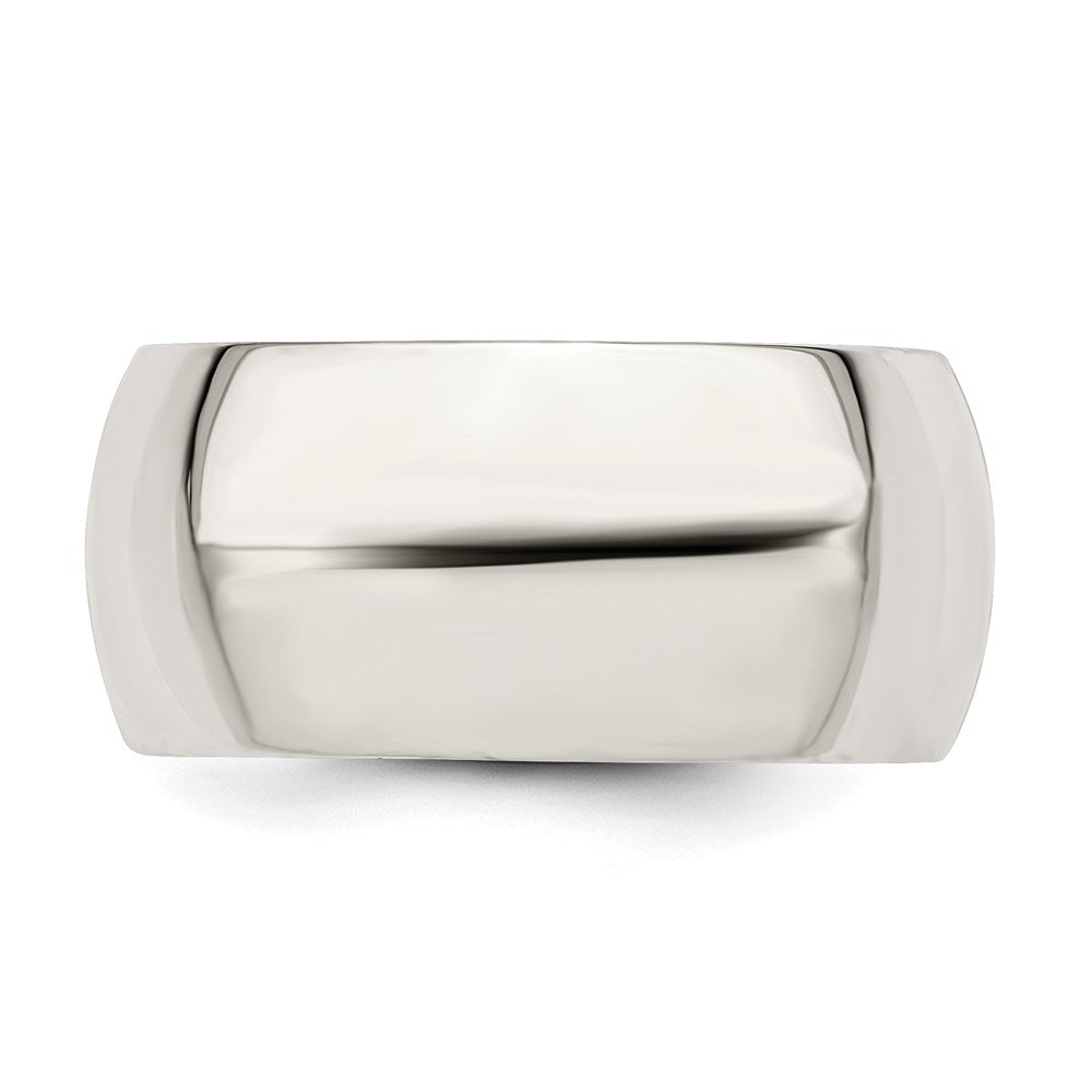 Alternate view of the Men's 10mm Sterling Silver Polished Domed Comfort Fit Band by The Black Bow Jewelry Co.