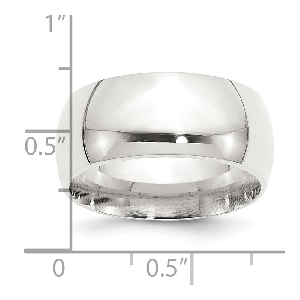 Alternate view of the Men's 10mm Sterling Silver Polished Domed Comfort Fit Band by The Black Bow Jewelry Co.