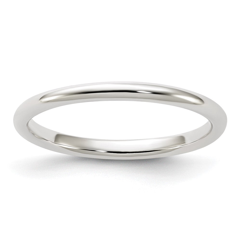 2mm Sterling Silver Polished Half Round Standard Fit Band, Item R12504 by The Black Bow Jewelry Co.