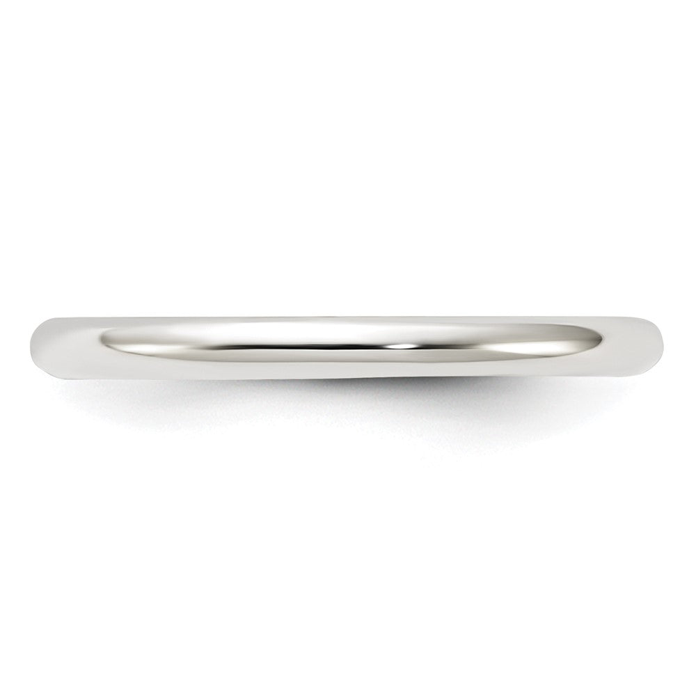 Alternate view of the 2mm Sterling Silver Polished Half Round Standard Fit Band by The Black Bow Jewelry Co.