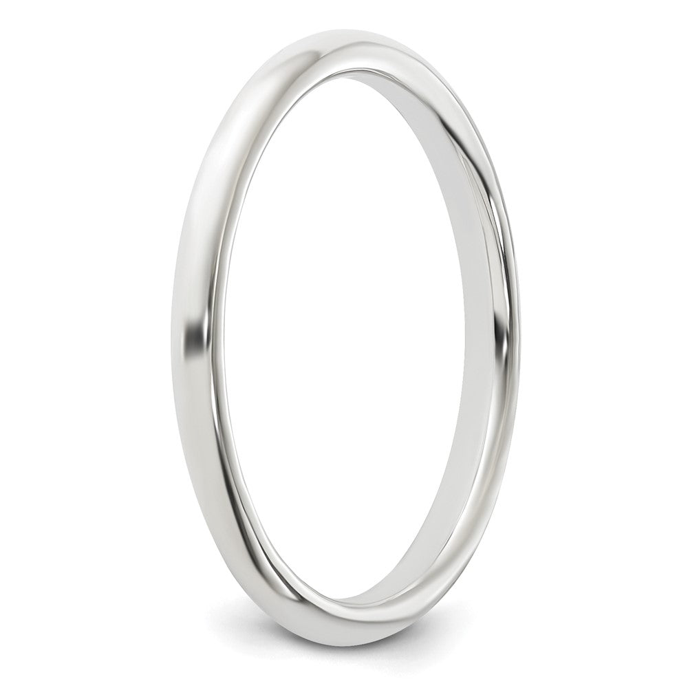 Alternate view of the 2mm Sterling Silver Polished Half Round Standard Fit Band by The Black Bow Jewelry Co.